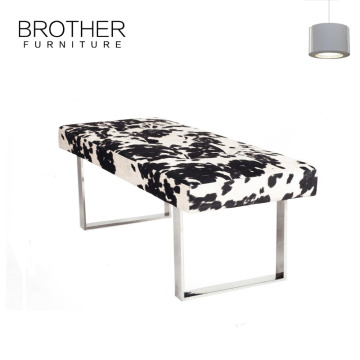 Custom bed end stool bench ottoman with stainless steel legs